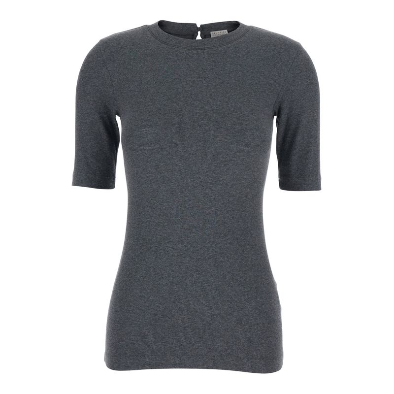 Brunello Cucinelli Women Ribbed 3/4 Sleeves Tshirt